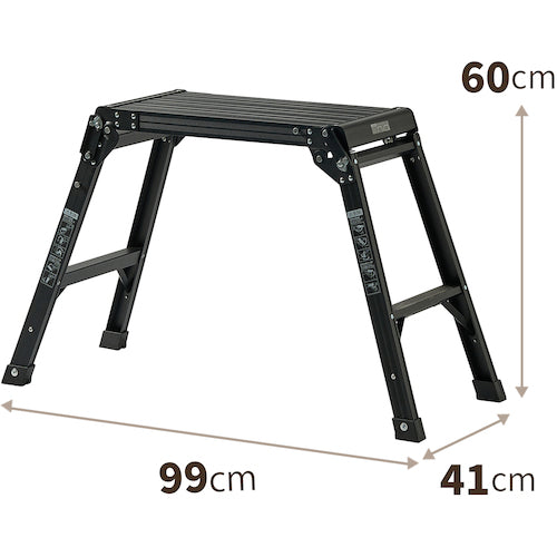 ＴＥＮＭＡ　アルミ作業台２段　ブラック