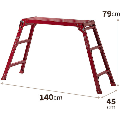 ＴＥＮＭＡ　アルミ作業台３段　レッド