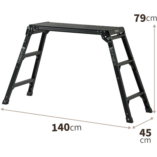 ＴＥＮＭＡ　アルミ作業台３段　ブラック