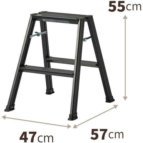 ＴＥＮＭＡ　アルミ踏み台２段　ブラック