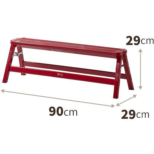 ＴＥＮＭＡ　アルミワイド踏み台１段　レッド