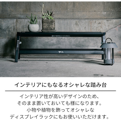 ＴＥＮＭＡ　アルミワイド踏み台１段　ブラック