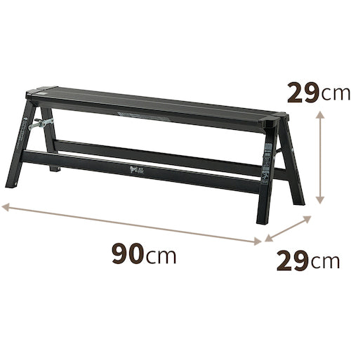 ＴＥＮＭＡ　アルミワイド踏み台１段　ブラック