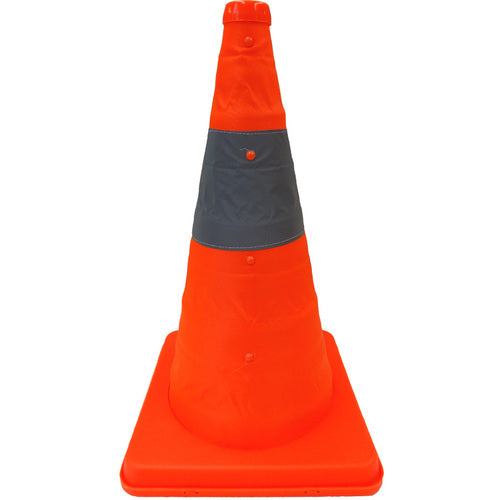 ミズケイ　伸縮式三角コーン　４１ｃｍ（オレンジ）