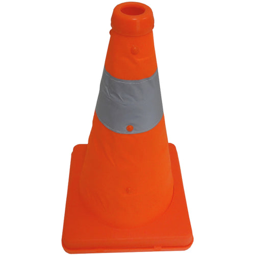 ミズケイ　伸縮式三角コーン　３０ｃｍ＜オレンジ＞