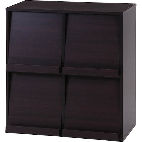 不二貿易　ディスプレイラック　４マス　ブラウン　ＤＰ８０８５ＢＲ　８１８１８