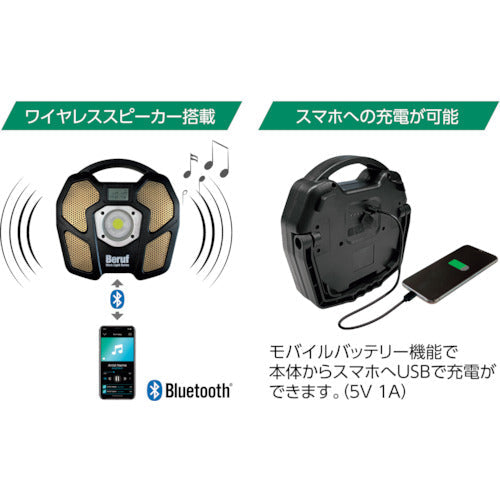 ＢＥＲＵＦ　スピーカー付ポータブルワークライト　ＢＴＫ−１３０１ＲＢＴ
