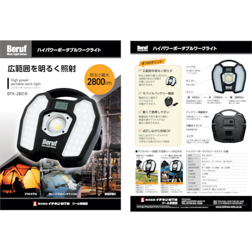 ＢＥＲＵＦ　ＢＴＫ−２８０１Ｒ　ハイパワーポータブルワークライト
