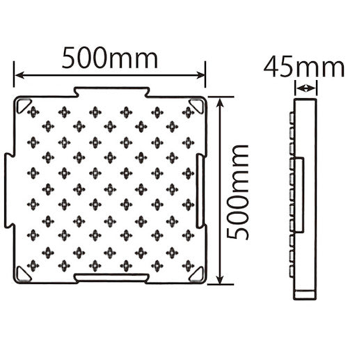 サンコー　樹脂製敷板　８Ｙ３０１７　ロードマットグリーン　幅０．５×長さ０．５ｍ