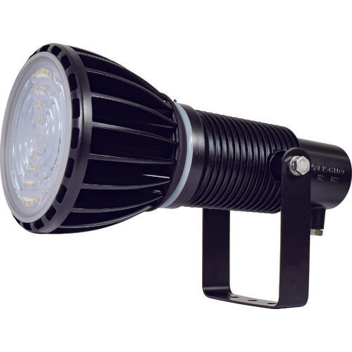 ＮＩＣＨＩＤＯ　エコビックＬＥＤ投光器１００Ｗ　常設用　スポット　アース付　電線２ｍ　本体黒、電球黒