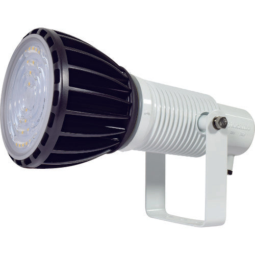 ＮＩＣＨＩＤＯ　エコビックＬＥＤ投光器１００Ｗ　常設用　スポット　アース付　電線２ｍ　本体白、電球黒