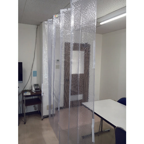 ユタカメイク　シート　簡易間仕切り防炎・制電　１ｍ×２ｍ　クリア