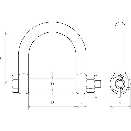 水本 ステンレス ワリピン式ワイドネジシャックル SUS304