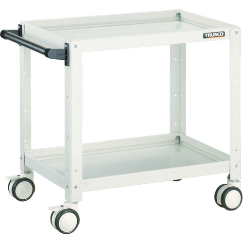 ＴＲＵＳＣＯ　ツールワゴン　バーディワゴン　６００×４００×Ｈ６００　ウレタン双輪　ホワイト