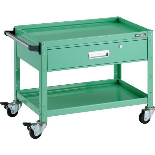 ＴＲＵＳＣＯ　ツールワゴン　バーディワゴン　７５０Ｘ５００ＸＨ６００　深型１段引出付　ヤンググリーン