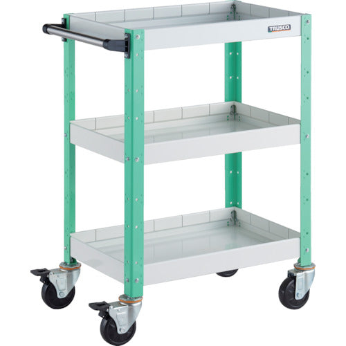 ＴＲＵＳＣＯ　ツールワゴン　バーディワゴン　６００Ｘ４００ＸＨ８８０　深３段　ホワイト／ヤンググリーン