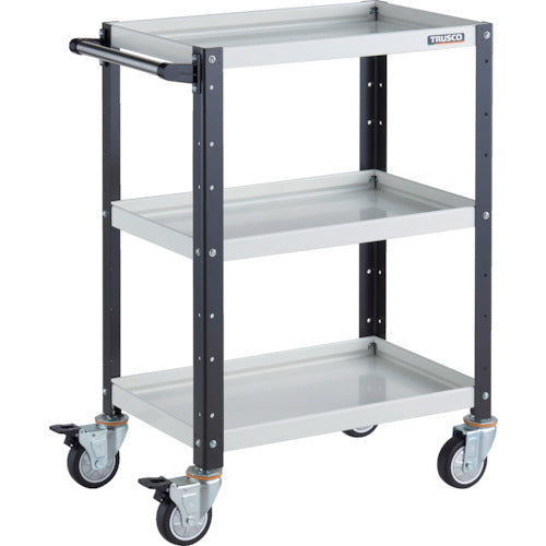 ＴＲＵＳＣＯ　ツールワゴン　バーディワゴン　６００Ｘ４００ＸＨ８８０　ウレタン車輪　ホワイト／ブラック