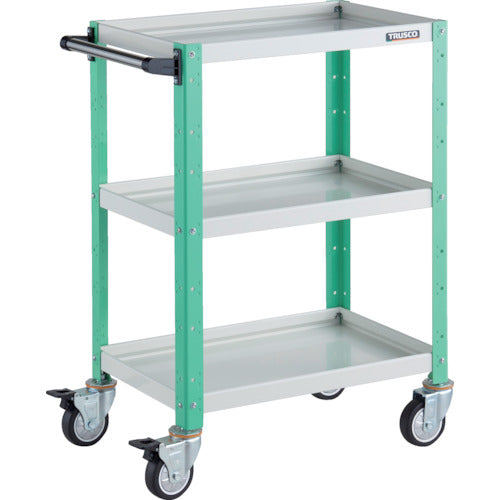 ＴＲＵＳＣＯ　ツールワゴン　バーディワゴン　６００Ｘ４００ＸＨ８８０　ウレタン車輪　ホワイト／ヤンググリーン