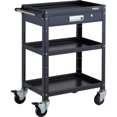 ＴＲＵＳＣＯ　ツールワゴン　バーディワゴン　６００Ｘ４００　引出付　ブラック