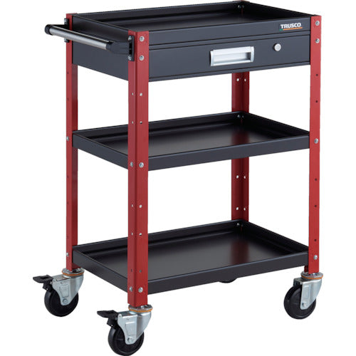 ＴＲＵＳＣＯ　ツールワゴン　バーディワゴン　６００Ｘ４００　引出付　ブラック／レッド