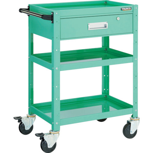 ＴＲＵＳＣＯ　ツールワゴン　バーディワゴン　６００Ｘ４００ＸＨ８８０　深型１段引出付　ヤンググリーン