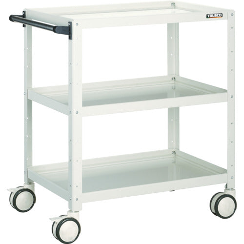 ＴＲＵＳＣＯ　ツールワゴン　バーディワゴン　７５０×５００×Ｈ８８０　ウレタン双輪　ホワイト