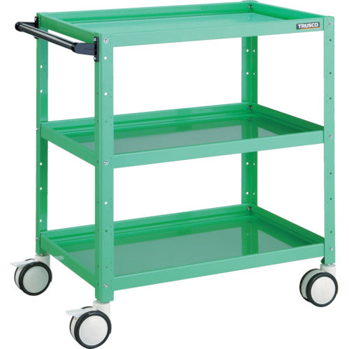 ＴＲＵＳＣＯ　ツールワゴン　バーディワゴン　７５０×５００×Ｈ８８０　ウレタン双輪　ヤンググリーン