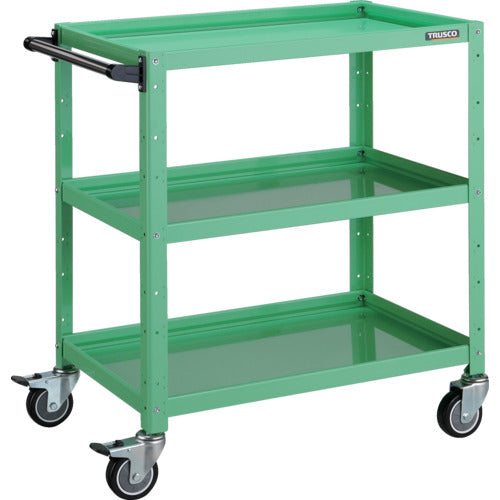 ＴＲＵＳＣＯ　ツールワゴン　バーディワゴン　７５０Ｘ５００ＸＨ８８０　ウレタン車輪　ヤンググリーン