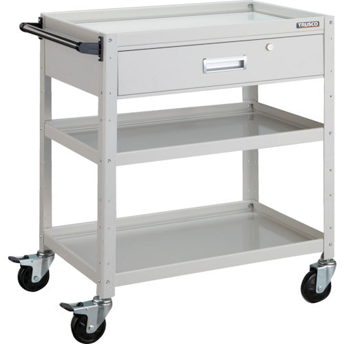 ＴＲＵＳＣＯ　ツールワゴン　バーディワゴン　７５０Ｘ５００ＸＨ８８０　深型１段引出付　ホワイト