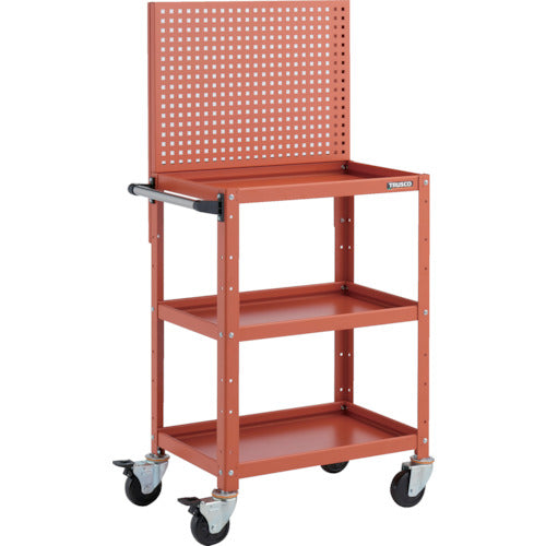 ＴＲＵＳＣＯ　ツールワゴン　バーディワゴン　上部パンチングパネル付　６００Ｘ４００Ｘ１３３０　オレンジ