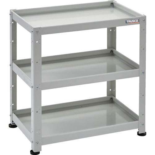 ＴＲＵＳＣＯ　小型ボルト式棚　バーディワゴンラック型　６００Ｘ４００　３段　ホワイト