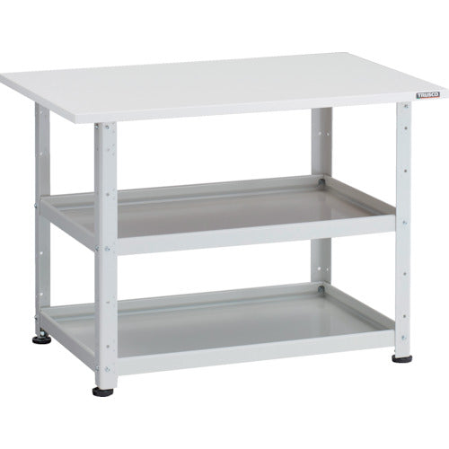 ＴＲＵＳＣＯ　小型ボルト式棚　バーディワゴンラック型　７５０Ｘ５００　天板付　ホワイト
