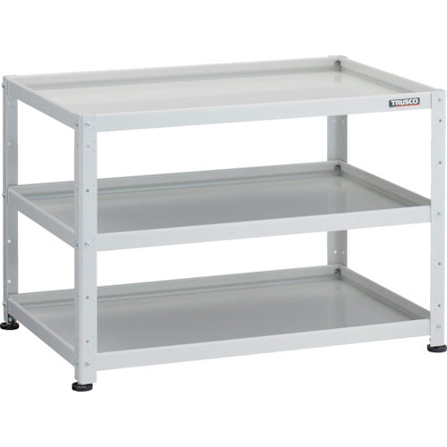 ＴＲＵＳＣＯ　小型ボルト式棚　バーディワゴンラック型　９００Ｘ６００　３段　ホワイト