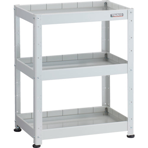 ＴＲＵＳＣＯ　小型ボルト式棚　バーディワゴンラック型　６００Ｘ４００　深３段　ホワイト
