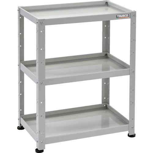 ＴＲＵＳＣＯ　小型ボルト式棚　バーディワゴンラック型　６００Ｘ４００　３段　ホワイト