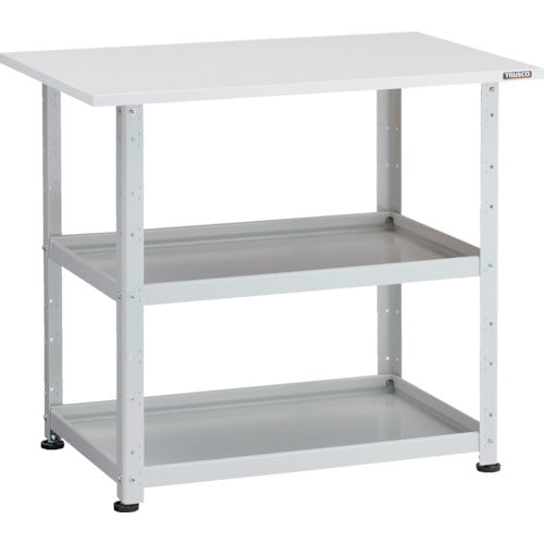 ＴＲＵＳＣＯ　小型ボルト式棚　バーディワゴンラック型　７５０Ｘ５００　天板付　ホワイト
