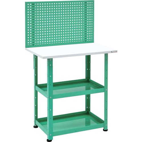 ＴＲＵＳＣＯ　小型ボルト式棚　バーディワゴンラック型　上部パンチングパネル　天板仕様　６００×４００×１３５２