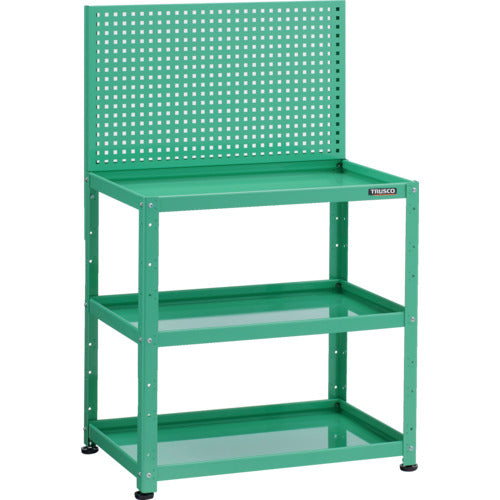 ＴＲＵＳＣＯ　小型ボルト式棚　バーディワゴンラック型　上部パンチングパネル　６００×４００×１３３０