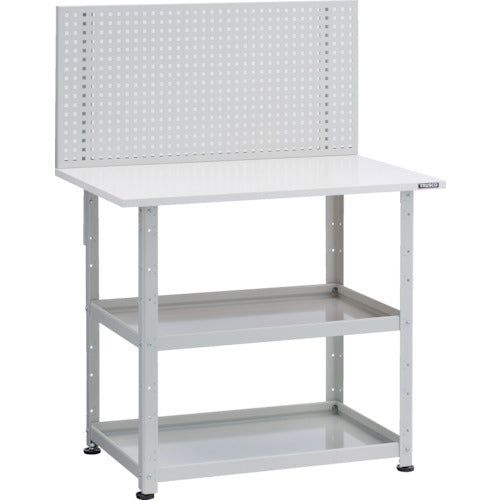 ＴＲＵＳＣＯ　小型ボルト式棚　バーディワゴンラック型　上部パンチングパネル　天板仕様　６００×４００×１３５２