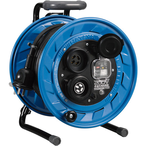 ハタヤ　三相２００Ｖ型屋外用コードリール　２０ｍ　アース・ブレーカー付