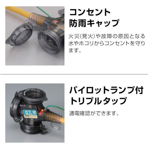 ハタヤ　ＢＦＸ延長コード　３口コンセントタイプ　ブレーカー付