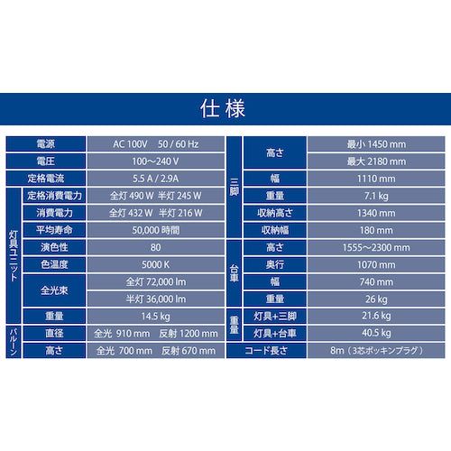 ＫＡＺ　輝夜５００Ｗ　ＬＥＤ全光バルーンライト　中型台車仕様
