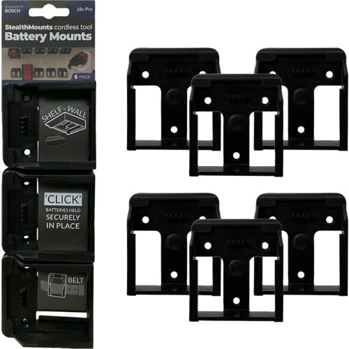 ステルスマウント　バッテリーマウントボッシュ１８Ｖ用（６個入り）ブラック