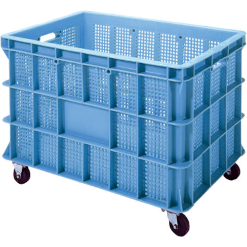 積水　ＢＳ型メッシュコンテナ　ＢＳ－２００　キャスター付（自在２ケ固定２ケ）　青