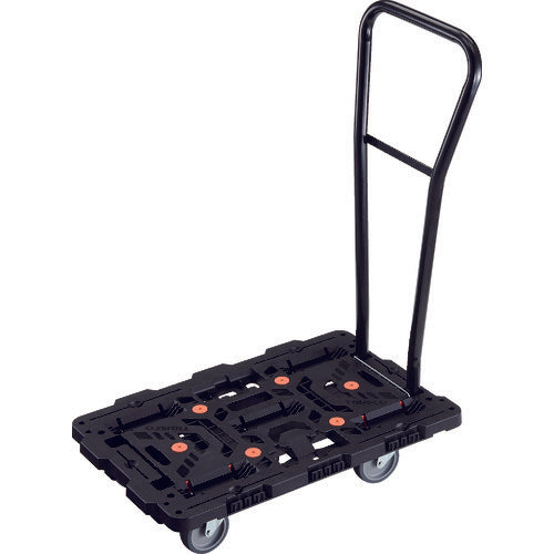 ＴＲＵＳＣＯ　連結式樹脂製平台車　ビートル　７００Ｘ４５０　自在５輪　脱着式ハンドル付