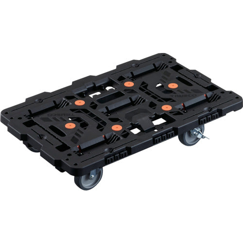 ＴＲＵＳＣＯ　連結式樹脂製平台車　ビートル　７００Ｘ４５０　自在５輪　内２輪ストッパー付