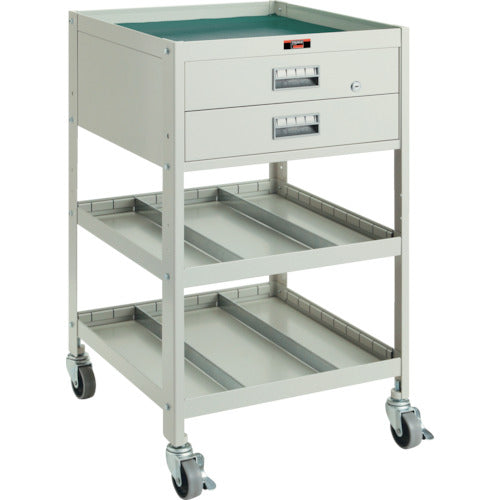ＴＲＵＳＣＯ　アングル式ツールワゴン　ＢＵＷＦ型ワゴン　５００Ｘ５３０ＸＨ９００　３段　２段引出付