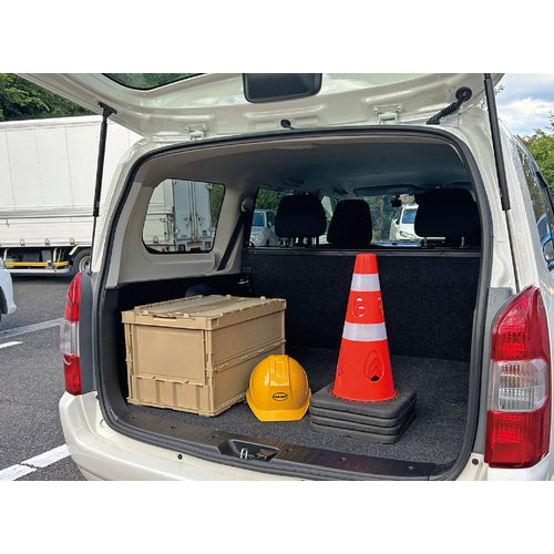 ＣＡＲ−ＢＯＹ　点滅灯設置可能タイプ（上部切り欠き加工あり）　穴あきコーン４５０　反射ホワイト　ブルー