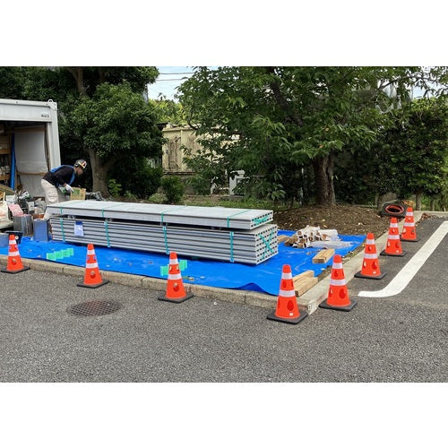 ＣＡＲ−ＢＯＹ　点滅灯設置可能タイプ（上部切り欠き加工あり）　穴あきコーン４５０　反射ホワイト　グリーンイエロー