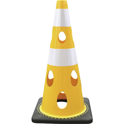 ＣＡＲ−ＢＯＹ　点滅灯設置可能タイプ　穴あきコーン　反射ホワイト　イエロー